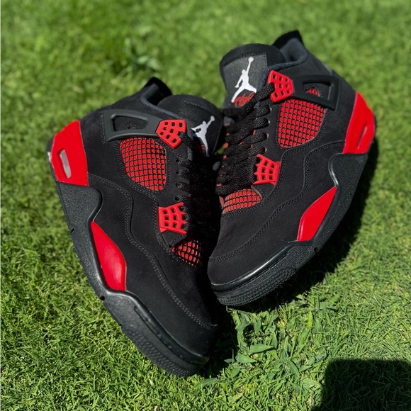 black and red jordan 4 october